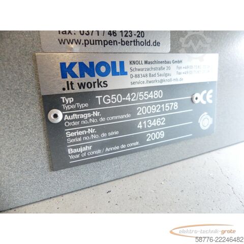 Bileşen Knoll TG50-42/55480 Pumpe SN: 413462 mit AM 112M BA2 Motor --
