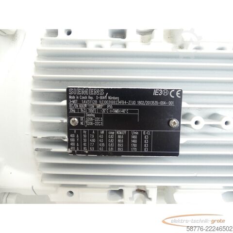 Bileşen Siemens Pompes EVA VM 80 SCM Pumpe +  1AV3112B 1LE10031BB234FB4-Z --