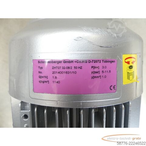 Bileşen Schmalenberger ZHT07 32-08/2 Pumpe SN2014001631/10 + CAF 100L/2C-11S+E2/0903