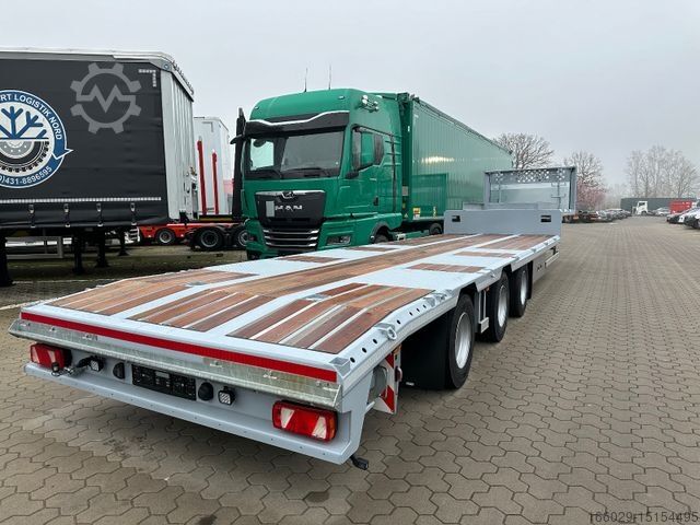 Dieplader oplegger Tieflader Zwangslenkung Betonteile Fertigteile