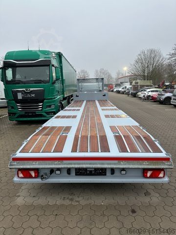 Dieplader oplegger Tieflader Zwangslenkung Betonteile Fertigteile