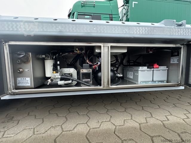 Dieplader oplegger Tieflader Zwangslenkung Betonteile Fertigteile