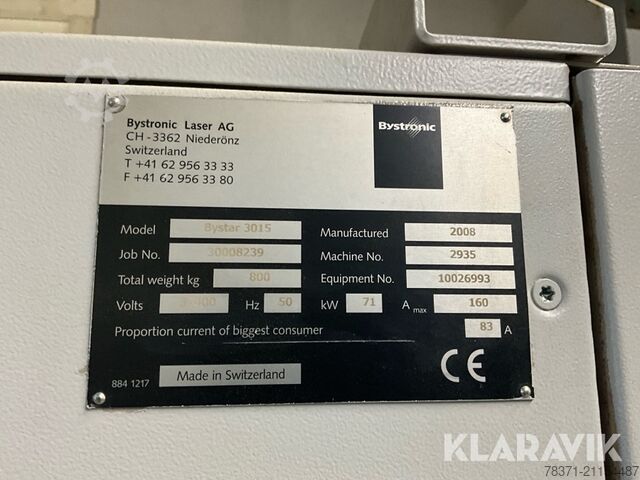 μηχανή κοπής με λέιζερ Bystronic Bystar 3015 Bystar 3015