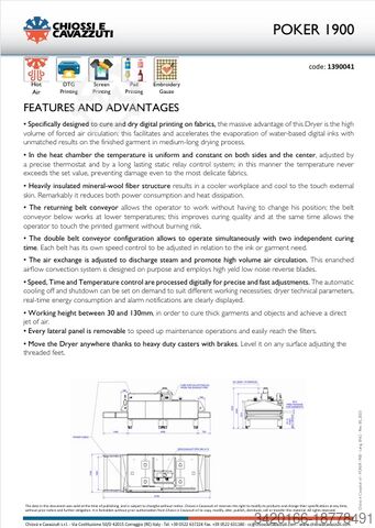 Digitaldruckmaschine Chiossi e Chiavazzuti Poker 1900