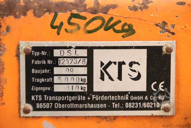 Transportwagen voor zwaar gebruik 5 ton KTS DSL gebremst