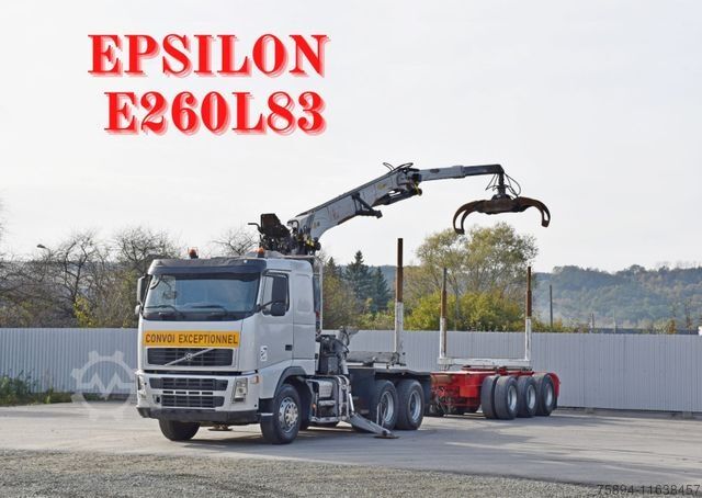 Autocamion pentru transport bușteni VOLVO FH 520 * EPSILON E260L83 * Anhänger /6x4