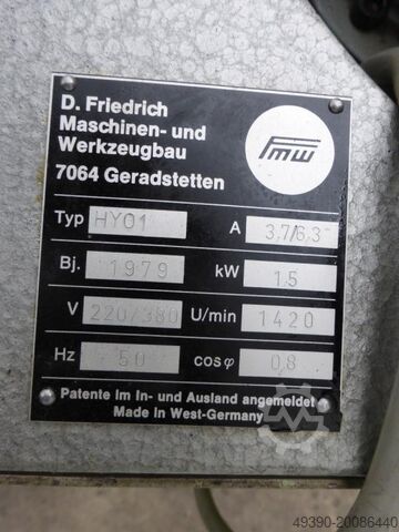 Hydraulic power unit with hydraulic pump, hydraulic unit, hydro unit FRIEDRICH - REXROTH - HYDRONORMA HY01 - PV2V3-30 / 12R1MC 63 A1