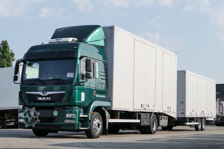 Autószállító teherautó MAN TGM 15.290 geschloss. Autotransp. Komplettzug