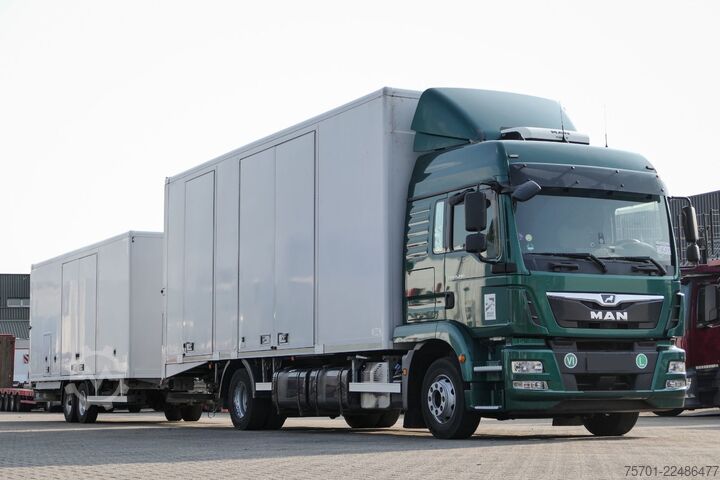 Autószállító teherautó MAN TGM 15.290 geschloss. Autotransp. Komplettzug