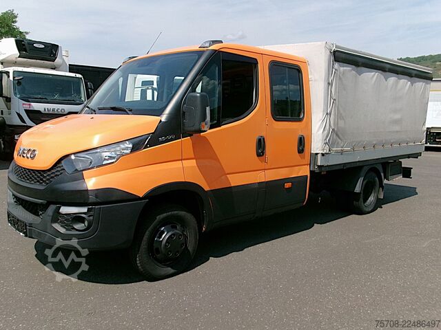 Ponyvával szerelt furgon IVECO Daily 35C17*DoKa*Luft*AHK*Diff*Klima*6 Sitze