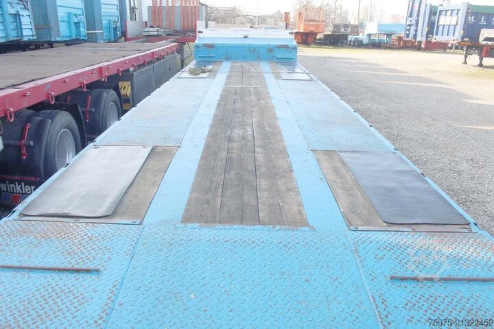 Låglast-semitrailer för transport av byggmaskiner de angelis pianale carrellone rampe 3 assi usato