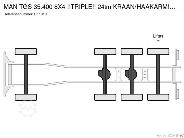Σύστημα βραχίονα γάντζου MAN TGS 35.400 8X4  !!TRIPLE!!  24tm KRAAN/HAAKARM!...