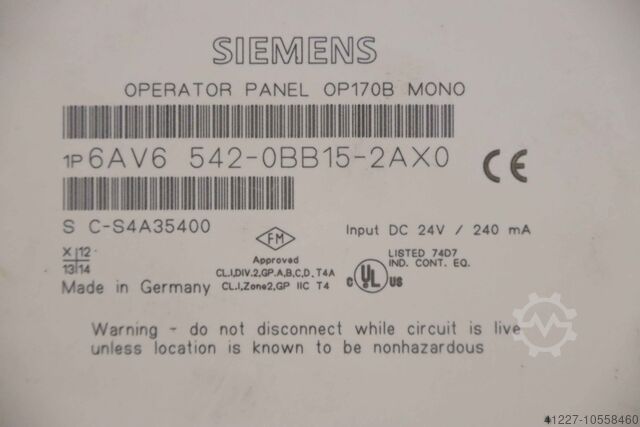 Bedieningspaneel OP20/240-8 Siemens 6AV6 542-OBB15-2AXO