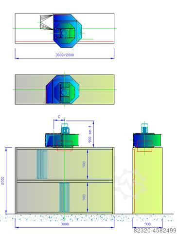 Droge spuitwand Spuitwand Verfwand D&M TSWc 3x2 10.800 m³/h