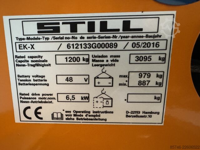 EK x ( 48 ) * Vezetődrótos irányítás !! DUPLA kormányzás !! Triplex FFL STILL EK x ( 48 ) * Wire Guidance !! DOUBLE steering !! Triplex FFL