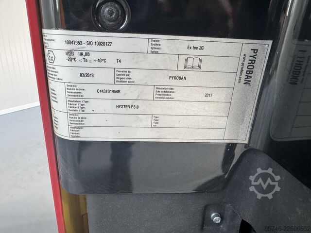 P 3.0 * Atex EX * Pyroban 2G / Z1 * ÚJ akkumulátor !! HYSTER P 3.0 * Atex EX * Pyroban 2G / Z1 * NEW battery !!