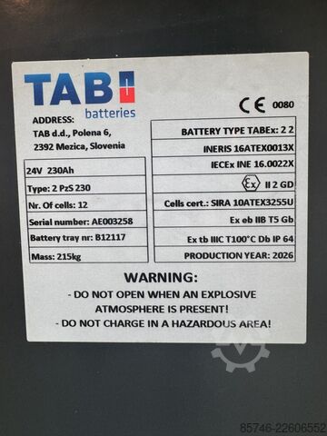 P 3.0 * Atex EX * Pyroban 2G / Z1 * ÚJ akkumulátor !! HYSTER P 3.0 * Atex EX * Pyroban 2G / Z1 * NEW battery !!