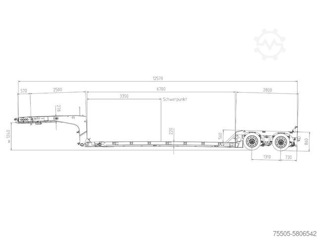 Dieplader oplegger DOLL Tiefbett T2E-S3FS21 panther