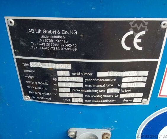 Schaarhoogwerker H.A.B. / AB-Lift S 320-12 E4WDS Elektro 32,50m