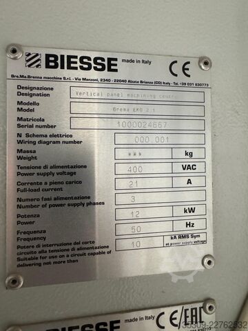 Vertikalni centar za obradu drveta BIESSE BREMA EKO 2.1