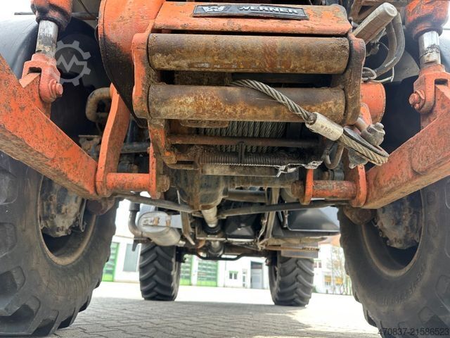 Ciężarówka z płaską platformą UNIMOG U 427 4x4 / Kran Atlas 130 / Winde