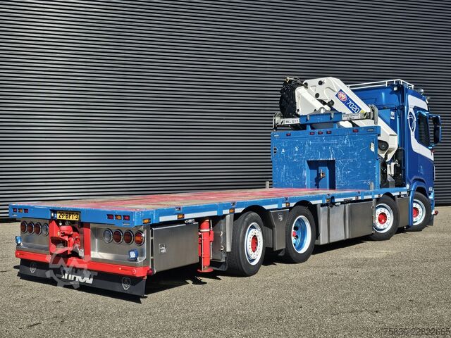 Vrachtwagen met kraan Scania R520 V8 8x2/6 / HMF 70 tm + JUMBO AANHANGER