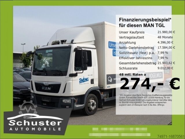 Dobozos teherautó MAN TGL 7.180 4x2 Koffer+LBW*Komfort-Sitz CD-Radio