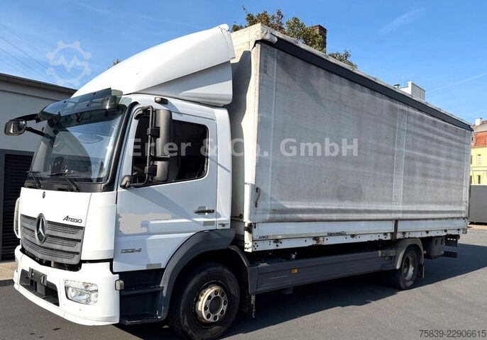 Camión plataforma con toldo MERCEDES-BENZ 1324 Atego3, LBW, Klima, Standhzg., 6 Zylinder