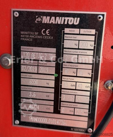 Arbeitsbühne MANITOU 120 AETJ,  240 Betriebsstunden, 12 m