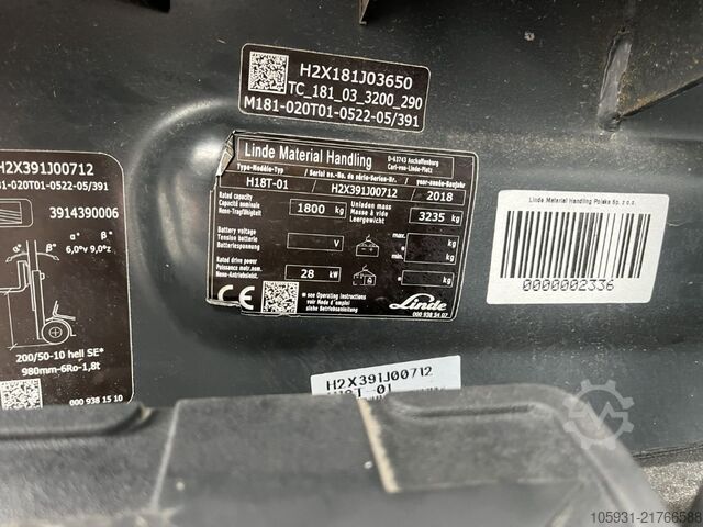 LPG -gaffeltruckar Linde H18T-01