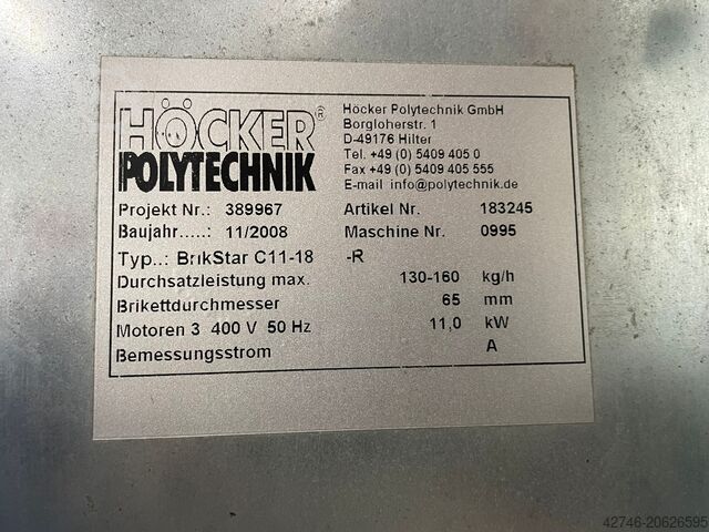 Brikettierpresse Höcker Polytechnik BrikStar C11-18