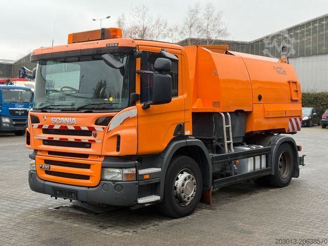 Barredora de calzadas SCANIA P230 Kehrmaschine Küpper Weisser 6 M³