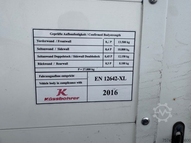 Semirremolque abierto con toldo KÄSSBOHRER MEGA * AIR CARGO * ROLLER BED * PR.+PLANE