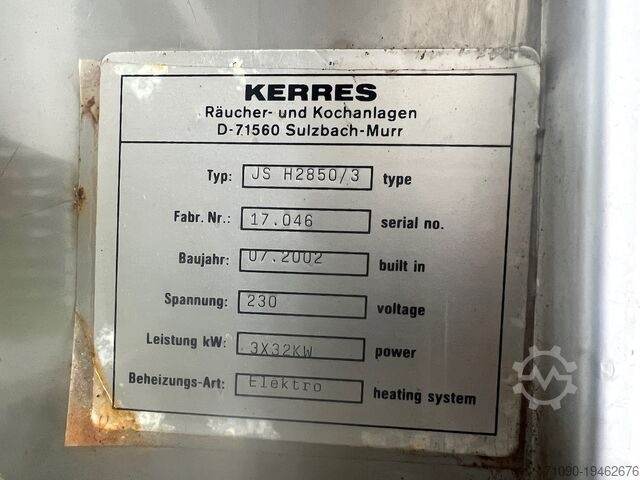 Ausrüstung zum Räuchern von Lebensmitteln Kerres JS H2850/3