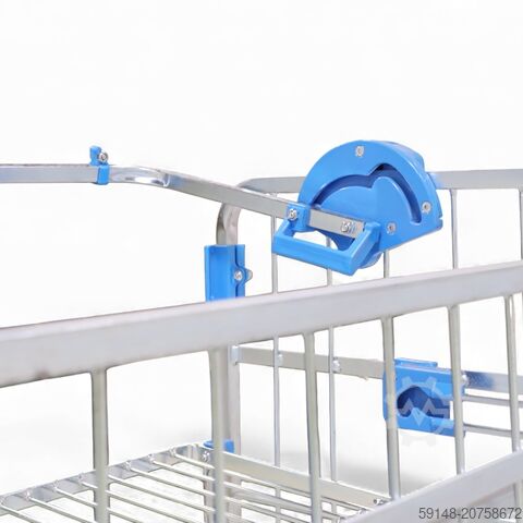 Gebruikte Wasserij rolcontainer met 2 etages - L:820 x B:600 x H:1780mm - Zink Kruizinga 77-00342