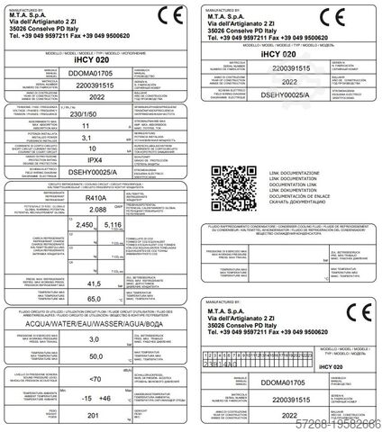 Klimaanlæg MTA S.p.A., Kühlmaschinen Cycnus iHCY 020 PT1+FSH