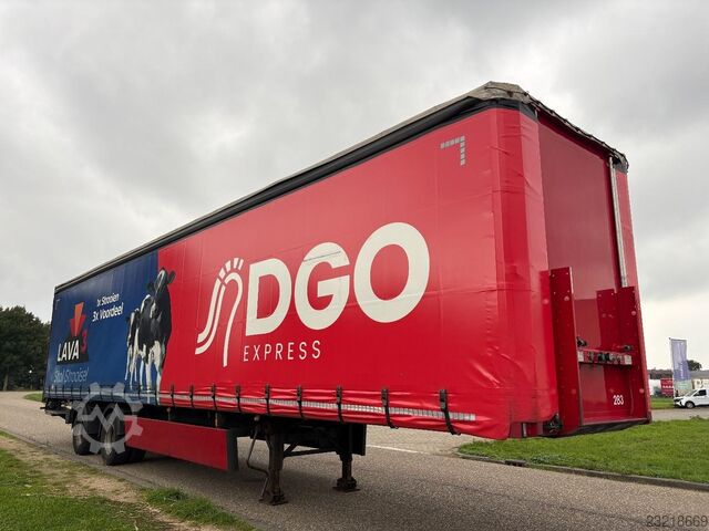Groenewegen DRO-14-20 B, dvoosovinska ceradna poluprikolica / BPW osovine / upravljiva osovina / boč Groenewegen DRO-14-20 B 2-Axle Tautiner / BPW Axles / Steer...