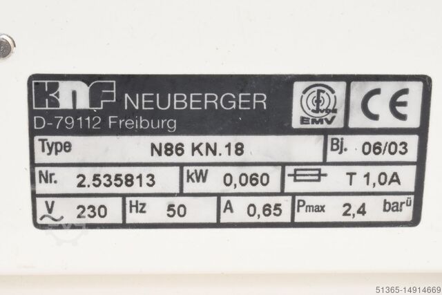 Mini membraanvacuümpomp KNF Neuberger GmbH N86 KN.18