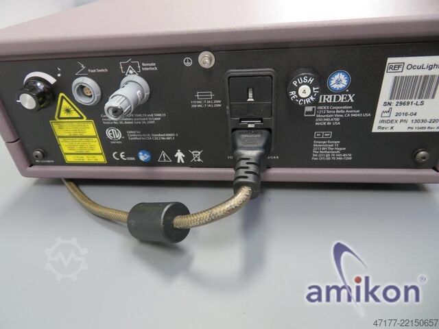 Laser system with standard foot switch Iridex OcuLight SLx mit Endosonde