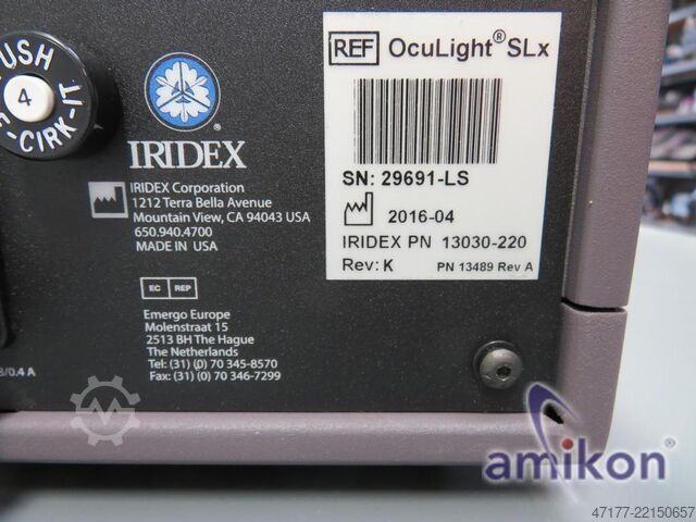 Laser system with standard foot switch Iridex OcuLight SLx mit Endosonde