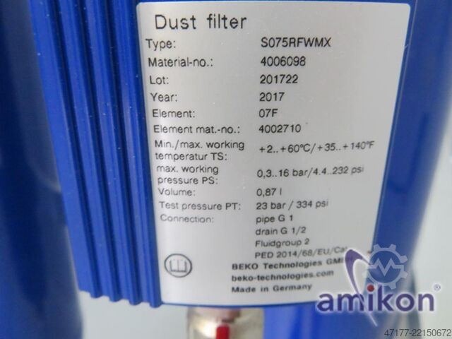 Adsorption dryer Beko S075RFWMX u. Bekomat