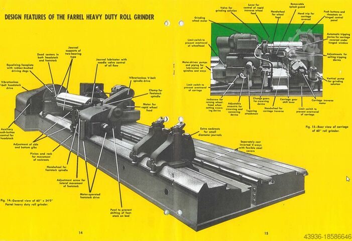 Rectificadora de rodillos 1295 x 4267 x 40 t FARREL 50 x 14 CNC