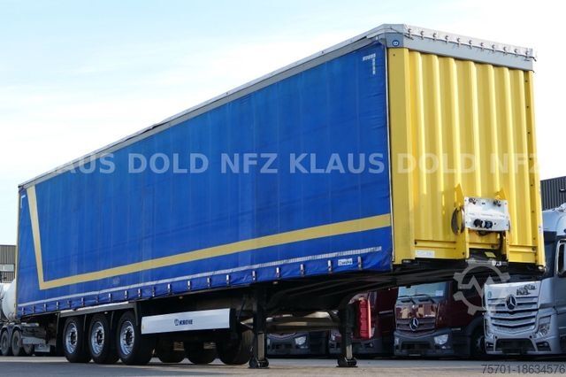 Open semitrailer with tarp KRONE SD Pritsche Plane Hubdach Edscha Liftachse