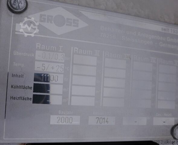 Nádrž o objemu 11 100 litrů z V4A / vyrobená dle DIN6618 Gross Apparatebau 9011
