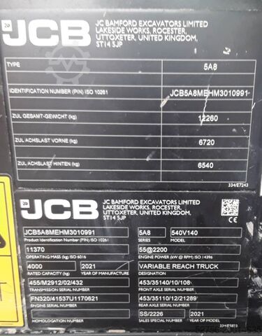 Teleskoplader JCB 540-140