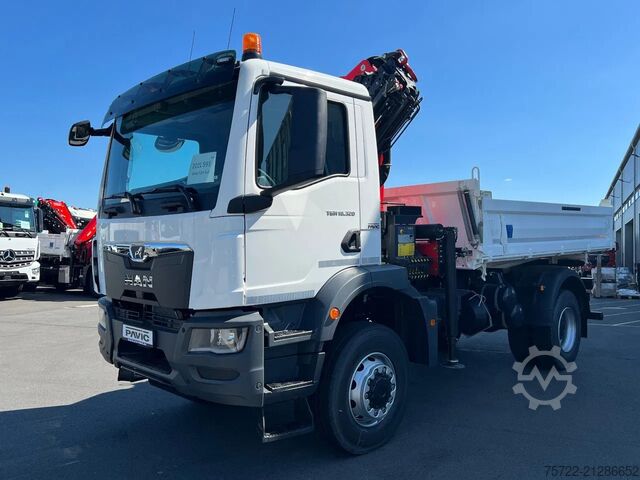 3 oldalú billenő MAN TGM 18.320 4x4 Meiller Trigenius FASSI F135