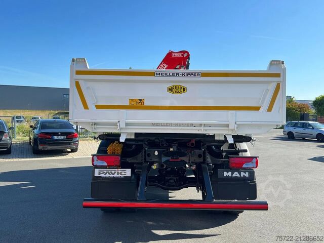 3 oldalú billenő MAN TGM 18.320 4x4 Meiller Trigenius FASSI F135