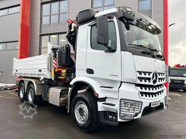3 oldalú billenő Mercedes-Benz Arocs 3348 6x4 BB Dreiseitenkipper FASSI F255A
