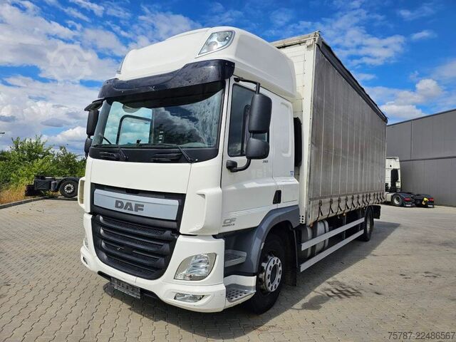 Samochód ciężarowy z plandeką typu platforma DAF DAF CF 310 Space Cab, Gardine, Ladebordwand 1,5
