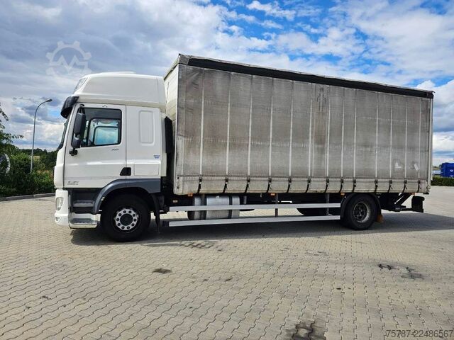 Samochód ciężarowy z plandeką typu platforma DAF DAF CF 310 Space Cab, Gardine, Ladebordwand 1,5